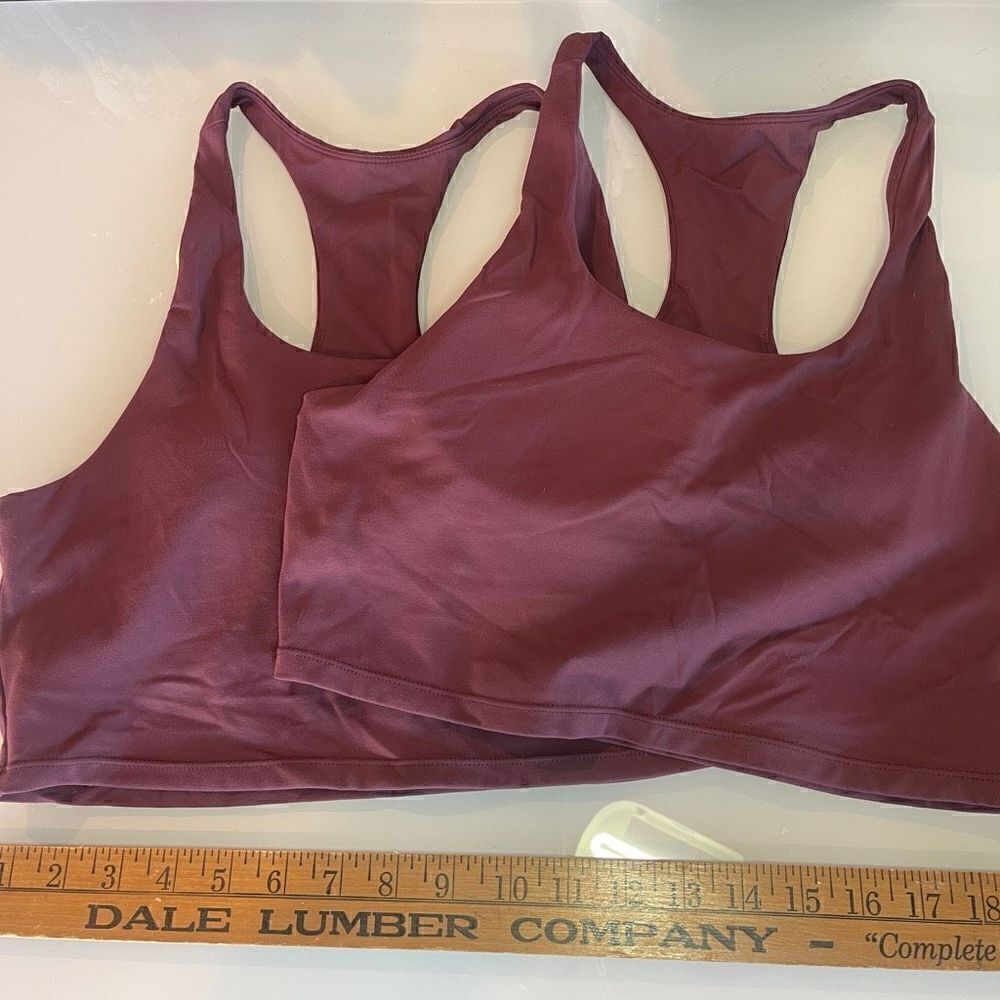 Paragon Maroon Red Racerback Cropped Tank Sports Bra Size XL Qty 2